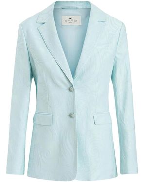 Etro Paisley-Print Blazer - Blue
