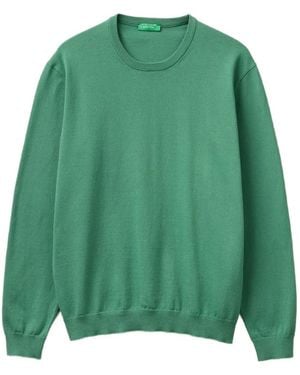 Benetton Fein Gestrickter Pullover - Grün