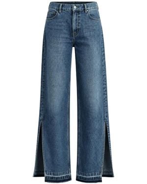 Stel Split-Hem Frayed Jeans - Blue