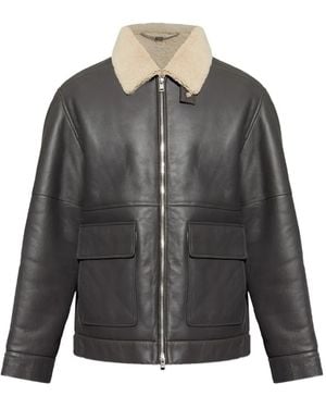 Maison Kitsuné Shearling-Collar Jacket - Grey