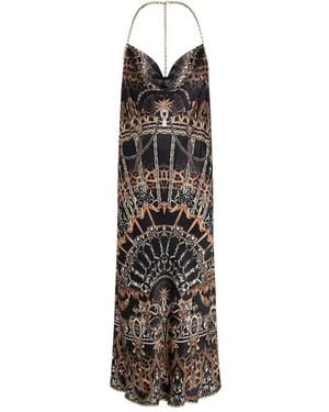 CAMILLA Masked Moonlight Midi Dress - Black