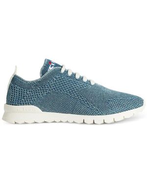 Kiton Fits Cotton Trainers - Blue