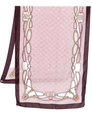 Liu Jo Chain-print Scarf - ピンク