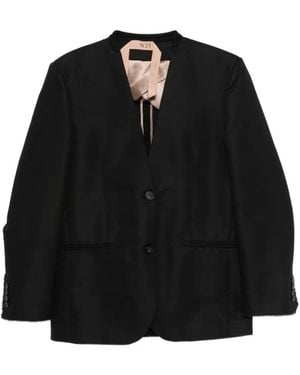 N°21 Button Woven Jacket - Black