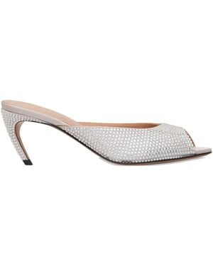 The Attico 65mm crystal-embellished peep-toe sandals - Blanco