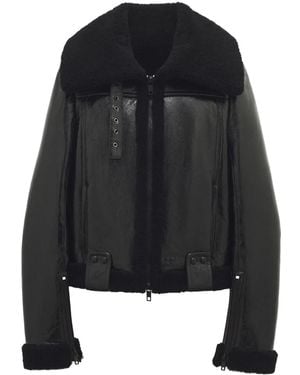 Courreges シアリング パイロットジャケット - ブラック