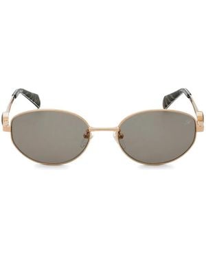Blumarine Oval-Frame Sunglasses - Metallic