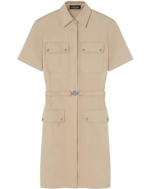 Versace Robe-Chemise Courte À Poches Cargo - Neutre