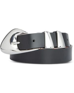 BY FAR Cinturón Moore Con Hebilla Metalizada - Blanco