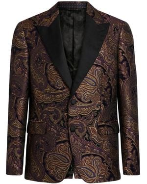 Etro Paisley Jacquard Brocade Blazer - Black