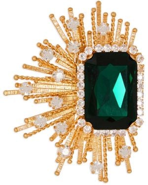 Balmain Crystal-Embellishment Brooch - Metallic