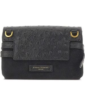 Gianni Chiarini Belty Ostrich-Effect Mini Bag - Grey