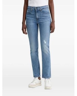 Levi's 724 Distressed Straight-Leg Jeans - Blue
