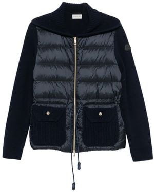 Moncler Padded Paneled Cardigan - Blue