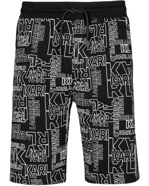 KARL LAGERFELD Logo Sweat Shorts - Grey