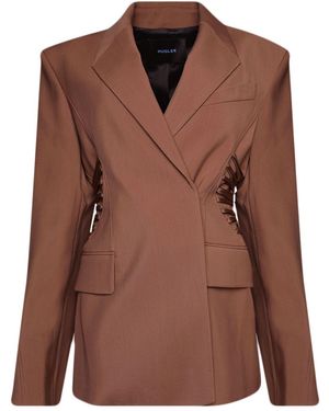 Mugler Lace-Up Blazer - Brown