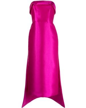 Amsale Mikado Strapless Midi Dress - Pink