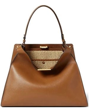 Fendi Medium Way Leather Tote Bag - Brown