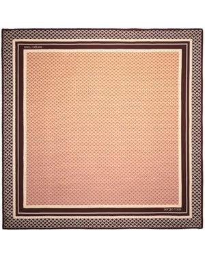 Sergio Rossi Scale-Pattern Silk Scarf - Natural