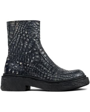 CAMPERLAB Vámonos Crocodile-Effect Ankle Boots - Black