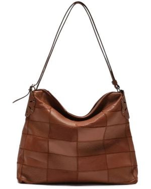 Maliparmi Patchwork Zigzag-Stitched Shoulder Bag - Brown