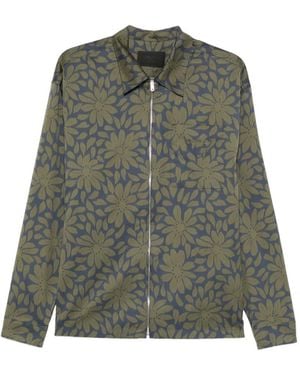 Prada Floral Zipped Shirt - Green
