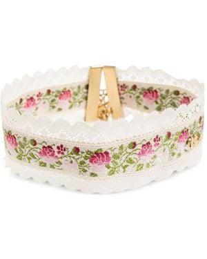 Chloé Chocker Folk A Fiori - Bianco