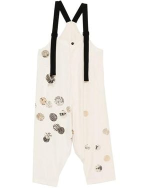 Y's Yohji Yamamoto Print Trousers - White