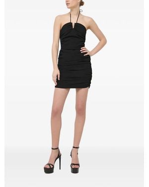 Morgan X Iris Mittenaere Ruched Halterneck Mini Dress - Black