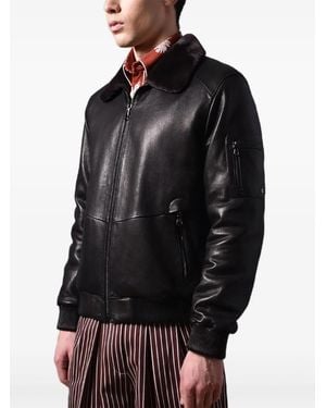 Poche Paris Aviator-Style Jacket - Black