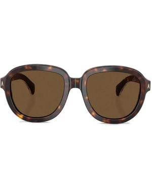 Moncler Lunettes De Soleil À Monture Géométrique - Marron