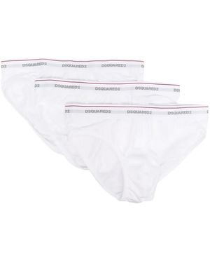 DSquared² Three-Pack Logo Briefs - White