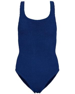 Hunza G Coverage Crinkle-Effect Swimsuit - Blue