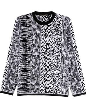 Roberto Cavalli Animal-Print Sweater - White