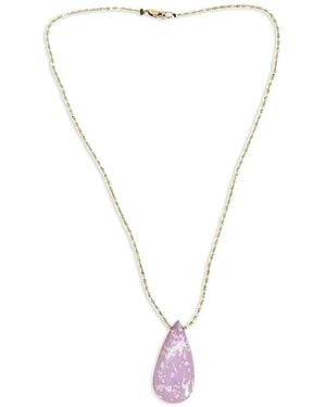 Madison Collar Con Colgante De Fosforita - Blanco