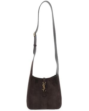 Saint Laurent Le 5 À 7 Suede Cross Body Bag - White