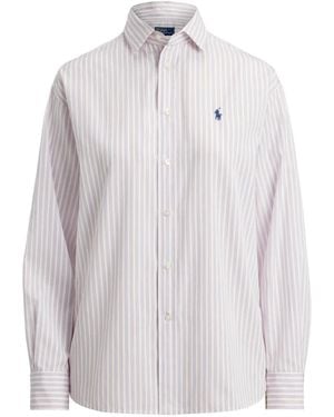 Polo Ralph Lauren Relaxed Fit Striped Cotton Shirt - White