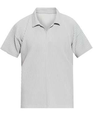 HOMME PLISSÉ ISSEY MIYAKE グレー　ポロシャツ HOMME PLISSÉ ISSEY MIYAKE BASICSグレーポロシャツ