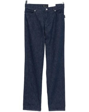 agnès b. High-Waisted Straight-Leg Jeans - Blue