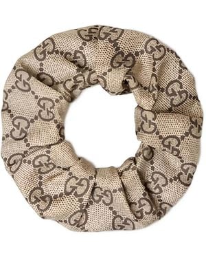 Gucci Gg-Logo Print Scrunchie - メタリック