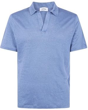Gran Sasso Slub-Texture V-Neck T-Shirt - Blue