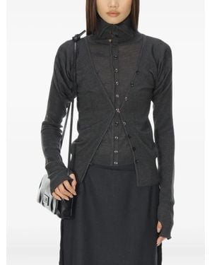Low Classic Cardigan im Layering-Look - Schwarz