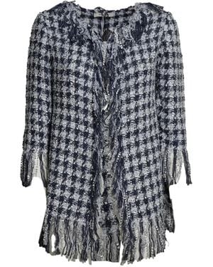 Charlott Fringe-Trimmed Tweed Jacket - Gray