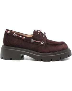 Stuart Weitzman 50Mm Lace-Up Platform Loafers - Brown