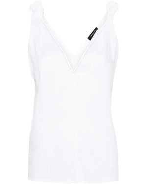 Fabiana Filippi V-Neck Linen Blouse - White