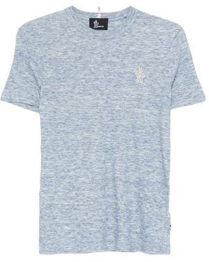Moncler Logo-Patch T-Shirt - Blue