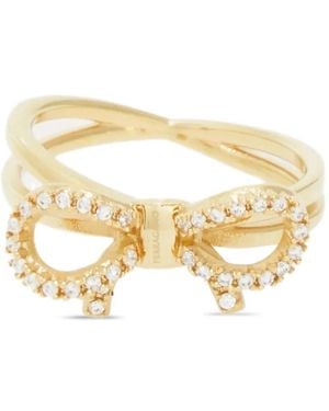Ferragamo Vara-Bow Crystal-Embellished Ring - Metallic