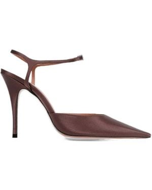 AMINA MUADDI Carolyn Satin Court Shoes - Brown