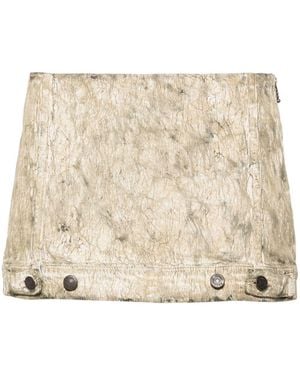 Acne Studios Coated Denim Mini Skirt - Natural