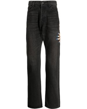 Undercover Bead-Embellished Straight-Leg Jeans - Black